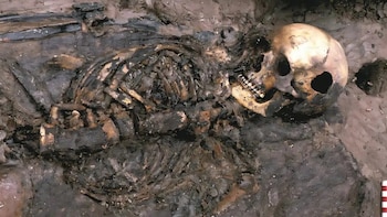 Restos humanos hallados en el