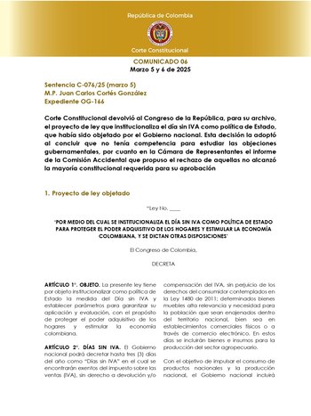 La Corte Constitucional pidió el